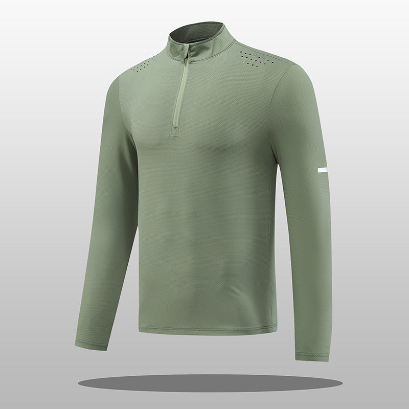 Herren Langarmshirt Atmungsaktiv Reißverschluss Funktionsshirt