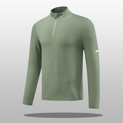 Herren Langarmshirt Atmungsaktiv Reißverschluss Funktionsshirt