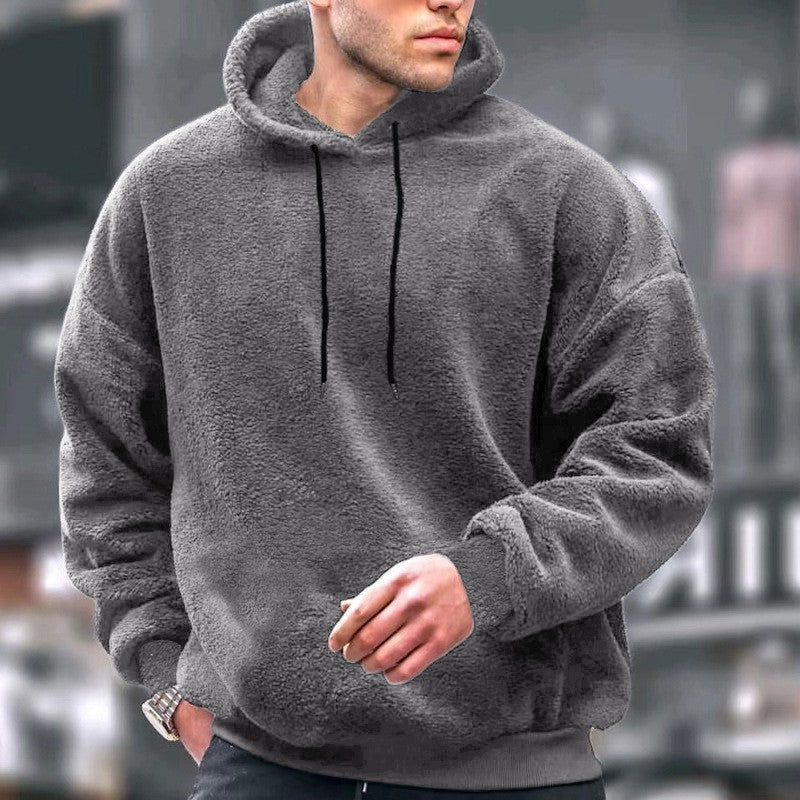 Herren Fleece Hoodie Modern Geschnitten Bequem