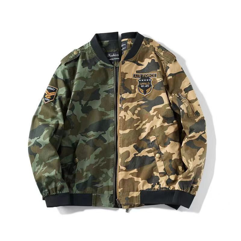 Herren Camo Bomberjacke Militärstyle Schwarz