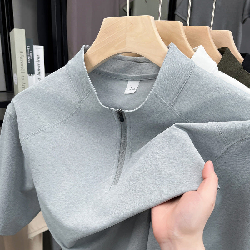 Herren Funktionsshirt Kurzarm atmungsaktiv mit Reißverschluss