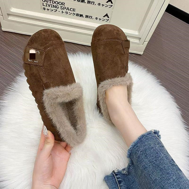 Damen Velours Pantoletten Weich Warm Heimische Hausschuhe