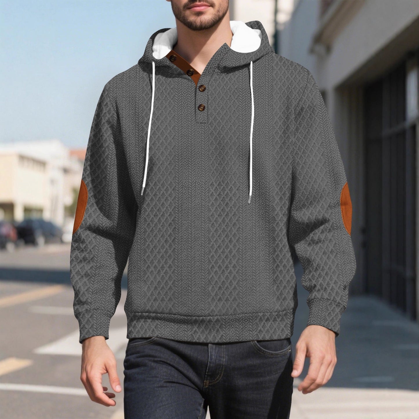 Herren Kapuzenpullover Lässig Modern Strickoptik Berlin