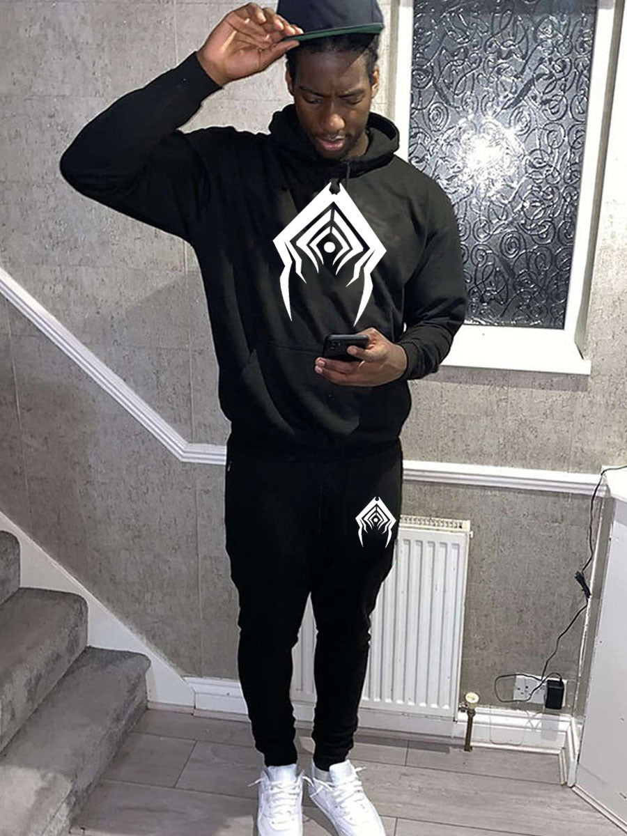 Herren Streetwear Set Kapuzenpullover Jogginghose Spinnen Design