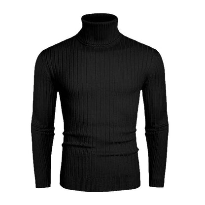 Herren Rollkragenpullover Fein Rippenstruktur Hochwertig