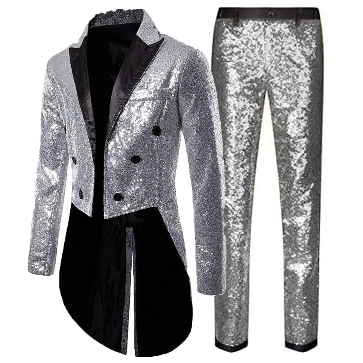 Glamour Herren Anzug Set Glitzernd Pailletten
