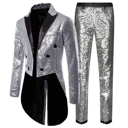 Glamour Herren Anzug Set Glitzernd Pailletten