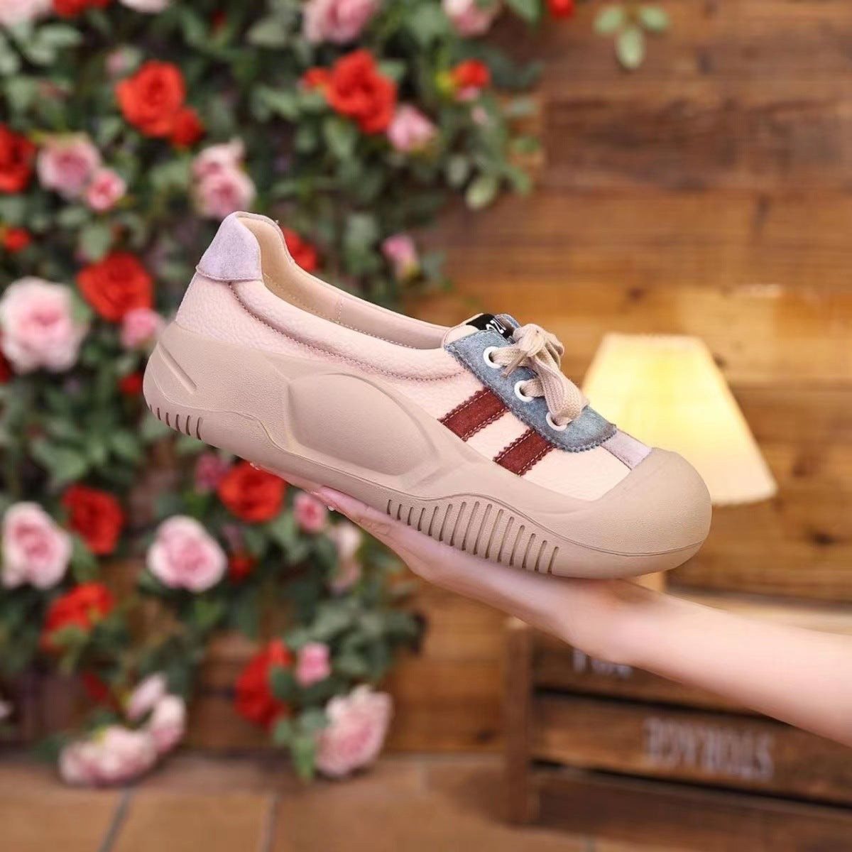 Damen Sneaker Sportlich Schnürschuhe Moderne Mode