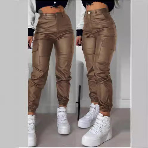 Damen Cargo-Hose Bequem Elastisch Taschen