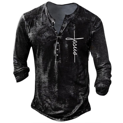Herren Langarm Shirt mit Grafikdruck Modern Berlin Style