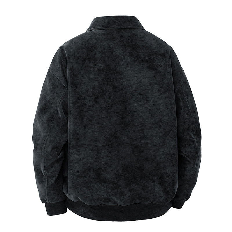 Herren Lederjacke Elegant Wildleder Schnitt Modern