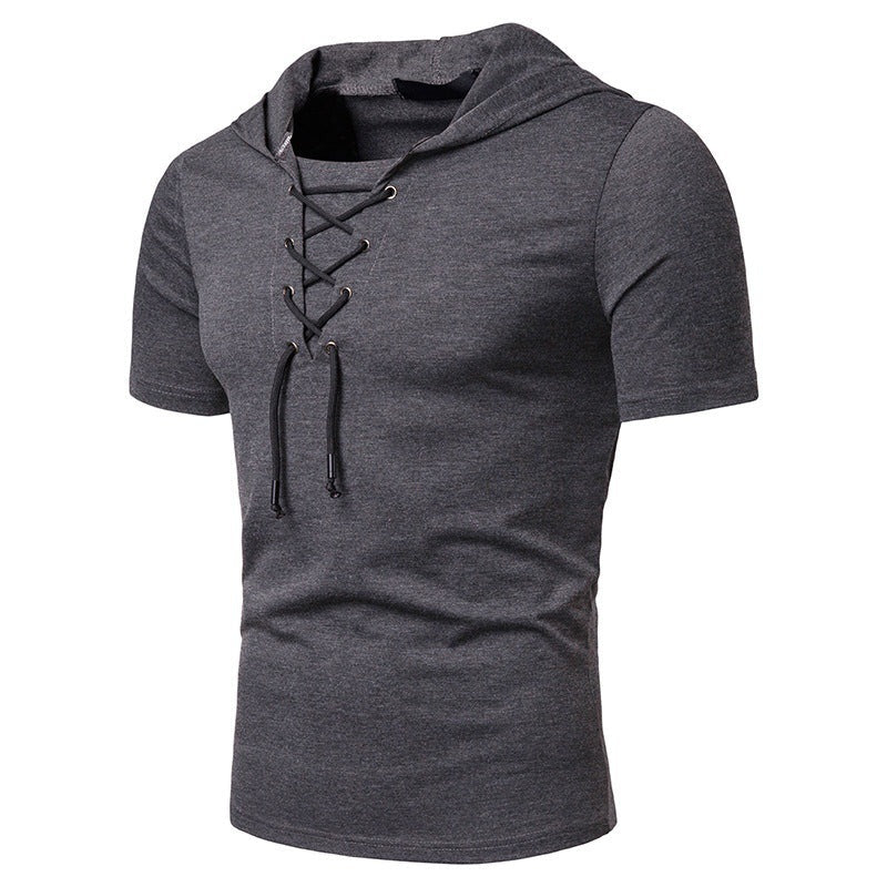 Herren Kapuzenpullover Schnürdesign Modern Sportlich