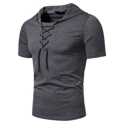 Herren Kapuzenpullover Schnürdesign Modern Sportlich