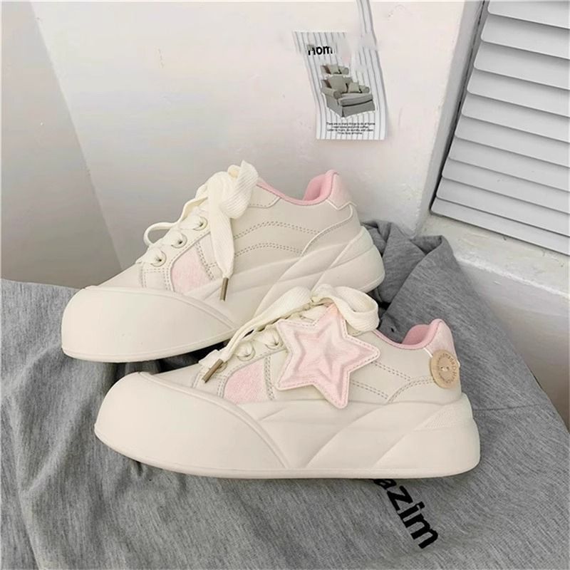 Damen Sneaker Sterne Dekoration Modisch Bequem