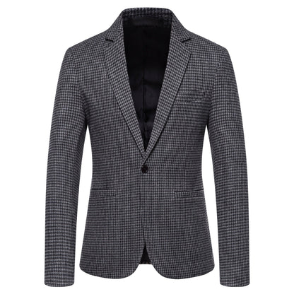 Herren Blazer Modern Schachbrettmuster Elegant Slimfit