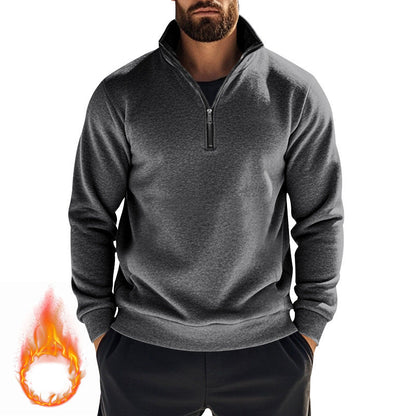 Herren Fleece-Pullover Warm Halbzipper Hochkragen