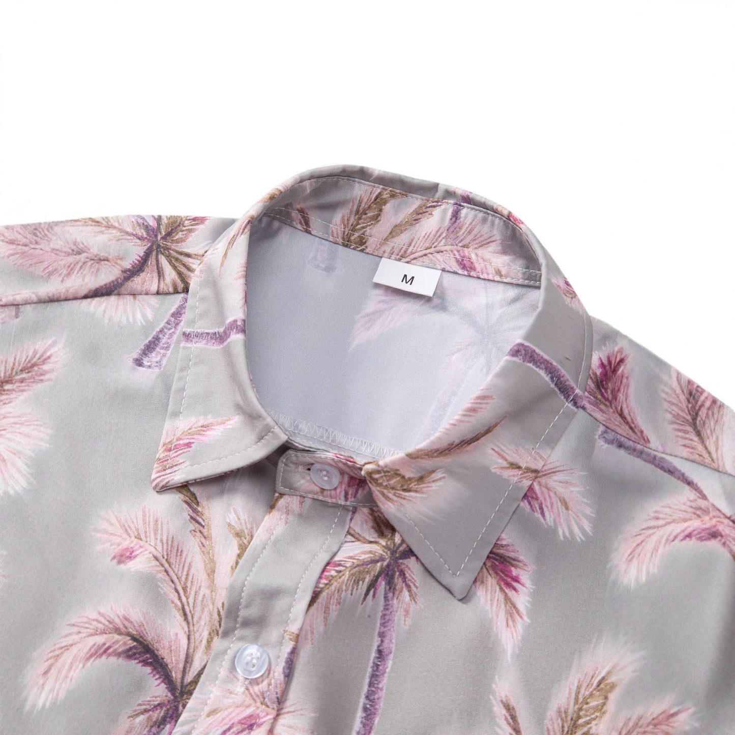 Herren Kurzarmhemd Palmen-Design Sommer Farben