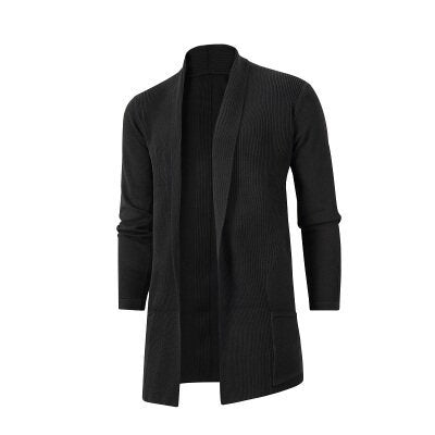 Herren Strickjacke Offener Schnitt Mit Taschen Großzügig
