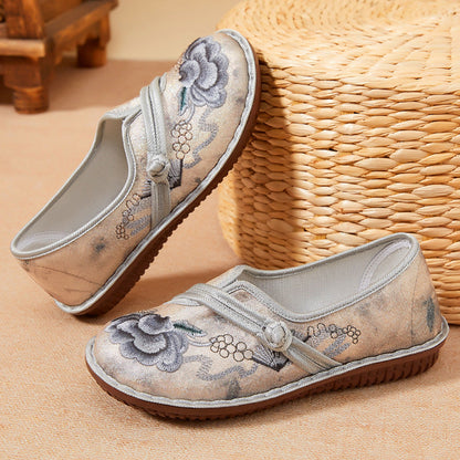 Damen Slipper Bequem Floralmuster Elastisch