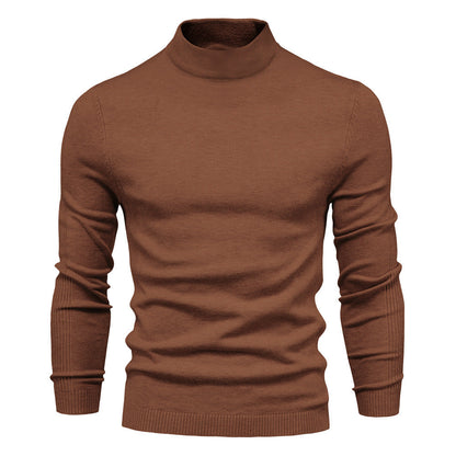 Herren Rollkragenpullover Weich Merinowolle Elegant