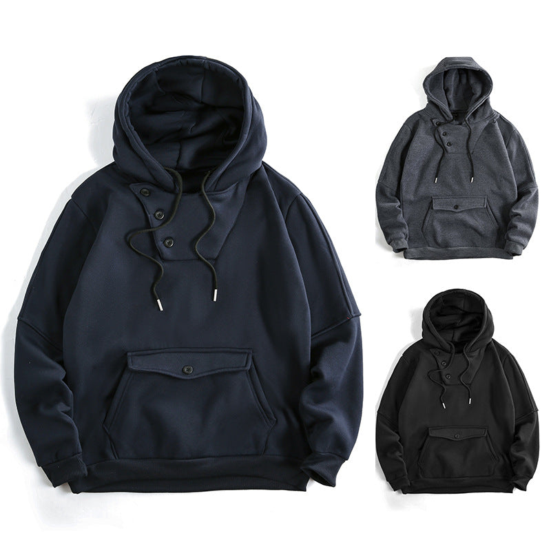 Herren Kapuzenpullover Lässig mit Taschen und Knöpfen