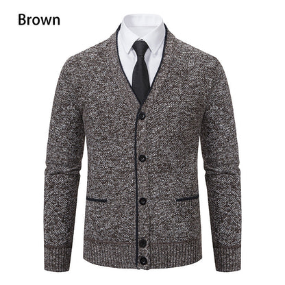 Herren Strickjacke V-Ausschnitt Elegante Details Modern