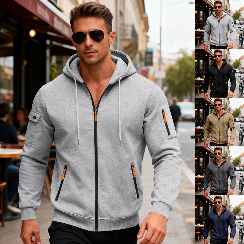 Herren Kapuzenjacke Funktionell Reißverschluss Wasserabweisend Modern - BerlinGlamour