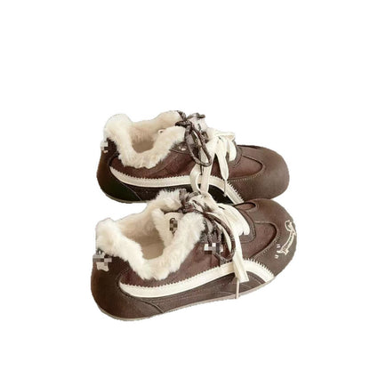 Damen Sneaker Warm Fleece Innensohle Winterstil