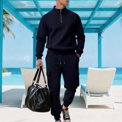 Herren Jogginganzug Sweatshirt Hose Set Sportlich Mit Taschen