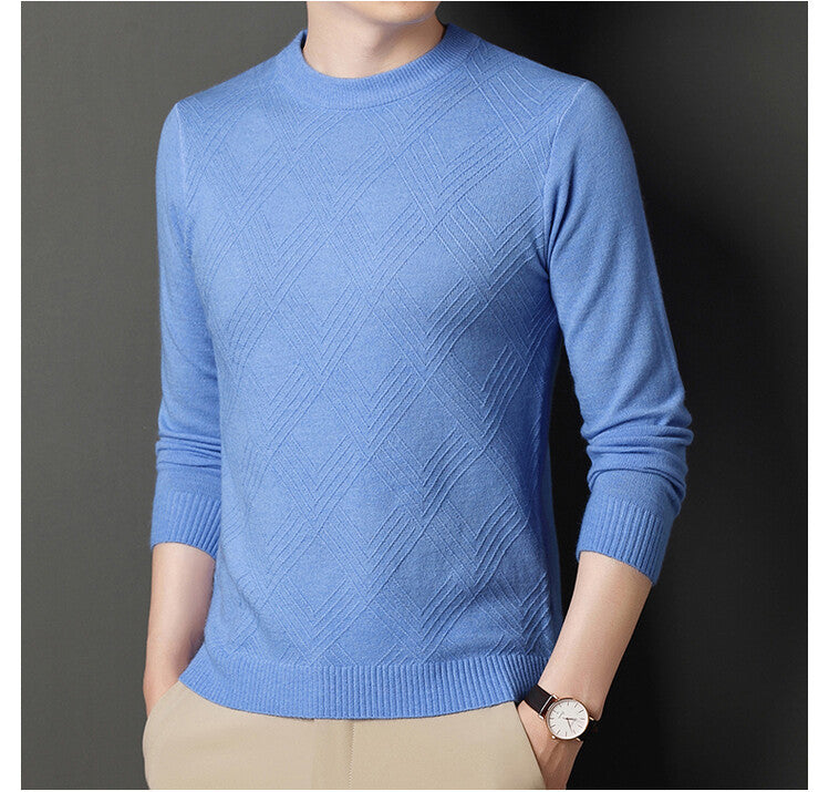 Herren Pullover Rundhals Strukturiert Elegante Mode