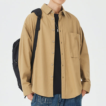 Herren Hemdjacke Lässig Baumwolle mit Brusttasche Modern