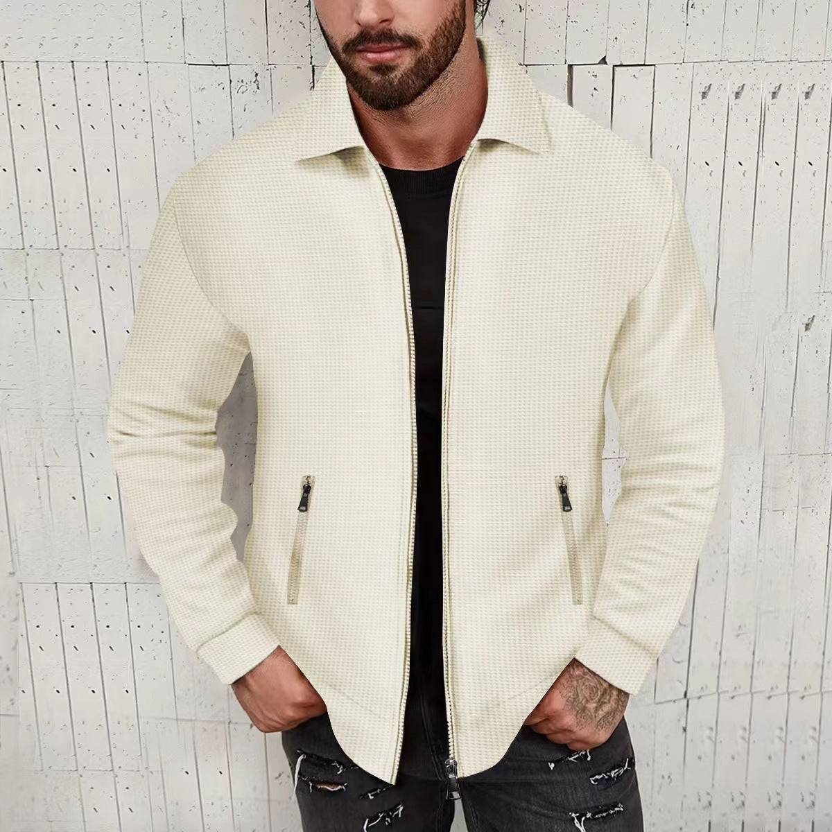 Herren Freizeitjacke Elegant Strukturiert Modern