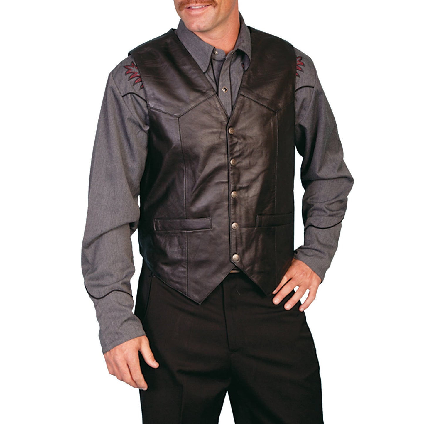 Herren Lederweste Stilvoll Schwarz Elegante - BerlinGlamour