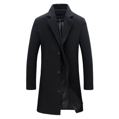 Herren Wollmantel Modern Schnitt Warm Elegant