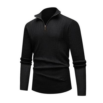 Herren Strickpullover Modern Stehkragen Reißverschluss Hochwertig