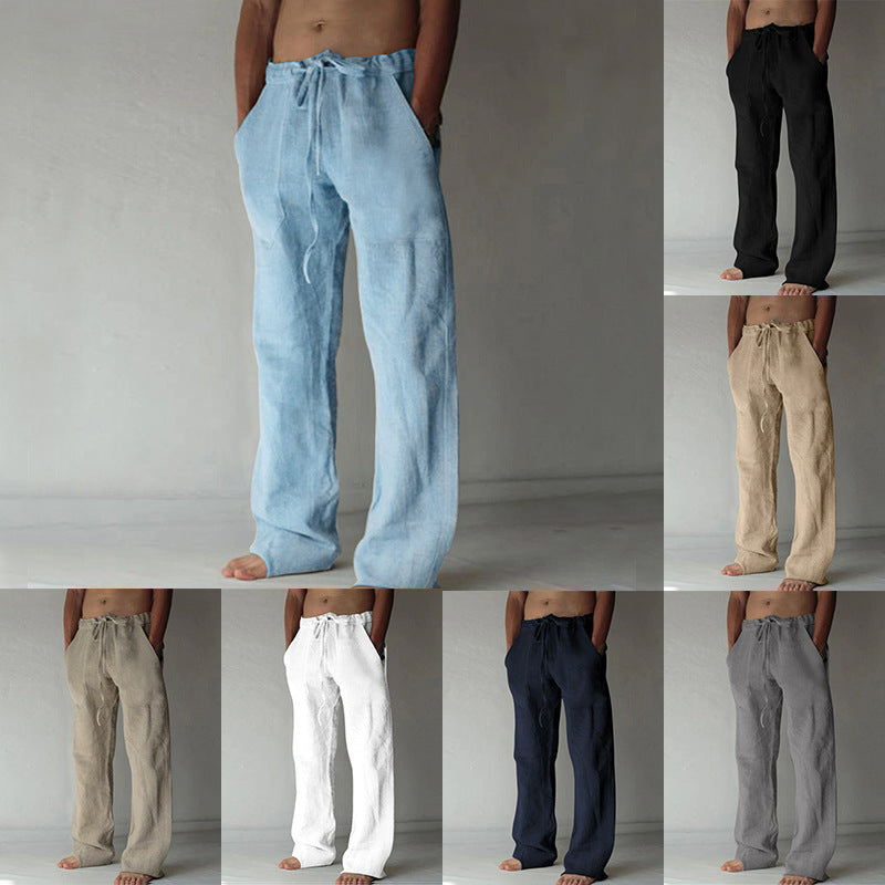 Herren Leinenhose Elastisch Bequem Mit Seitentaschen - BerlinGlamour