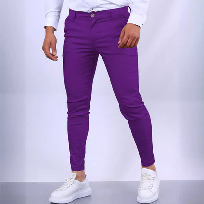 Herren Chino Hose Elastisch Slim Fit Bequem
