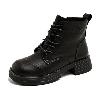Damen Stiefeletten Schnürstiefeletten Reißverschluss Robust