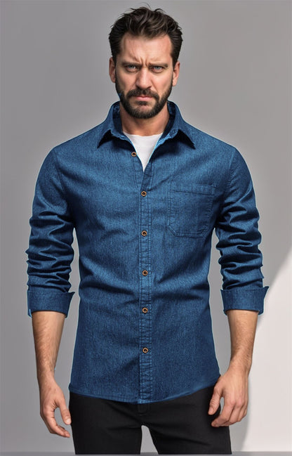 Männer Denim Hemd Modern Slim Fit
