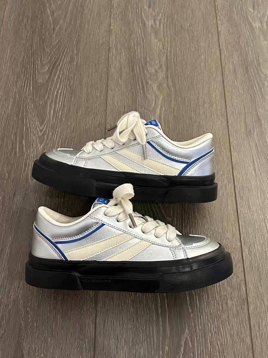 Damen Sneaker Glänzend Komfortabel Laufsohle