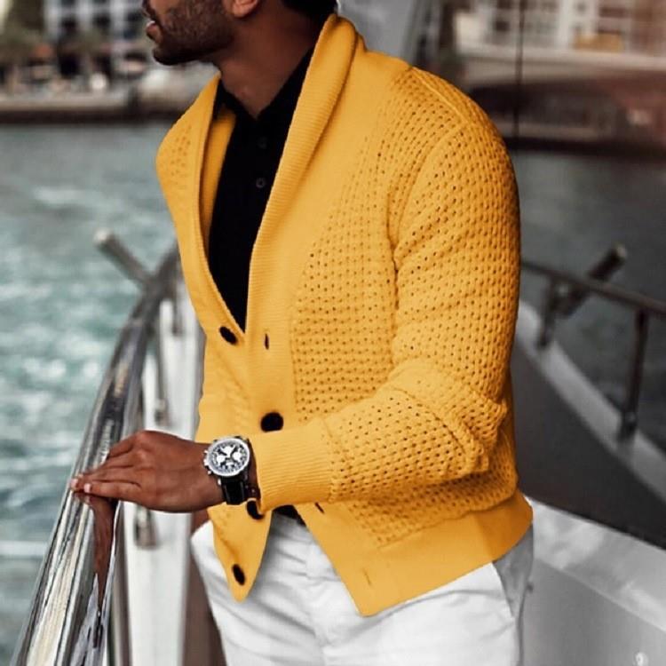 Herren Strickblazer Modern mit Struktur Optik