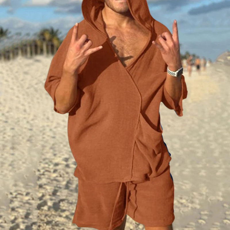 Herren Hoodie Strandoutfit Kapuze Taschen Urban Style