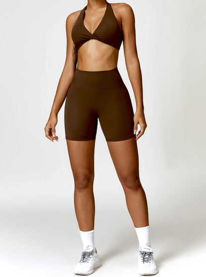 Hohe Taille Shorts Nahtlos Damen Sport