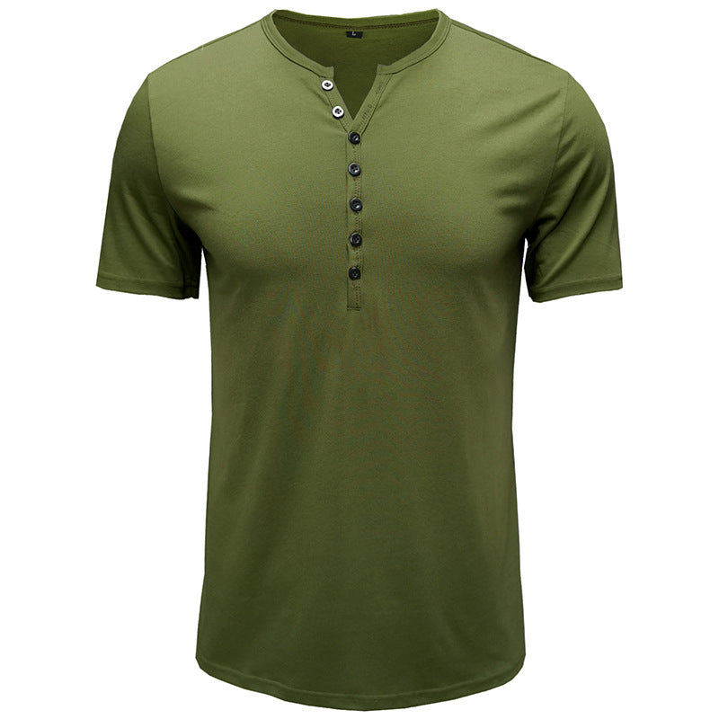 Herren Henley T-Shirt Kurzarm Modern Sportlich