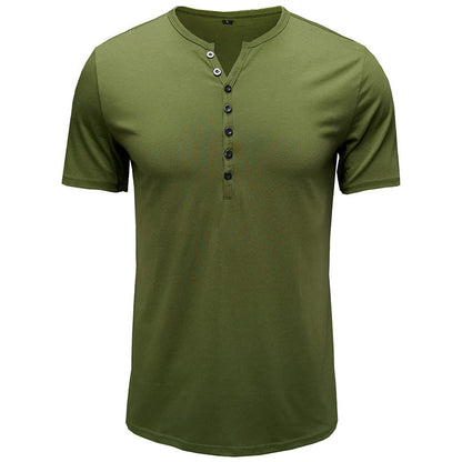 Herren Henley T-Shirt Kurzarm Modern Sportlich