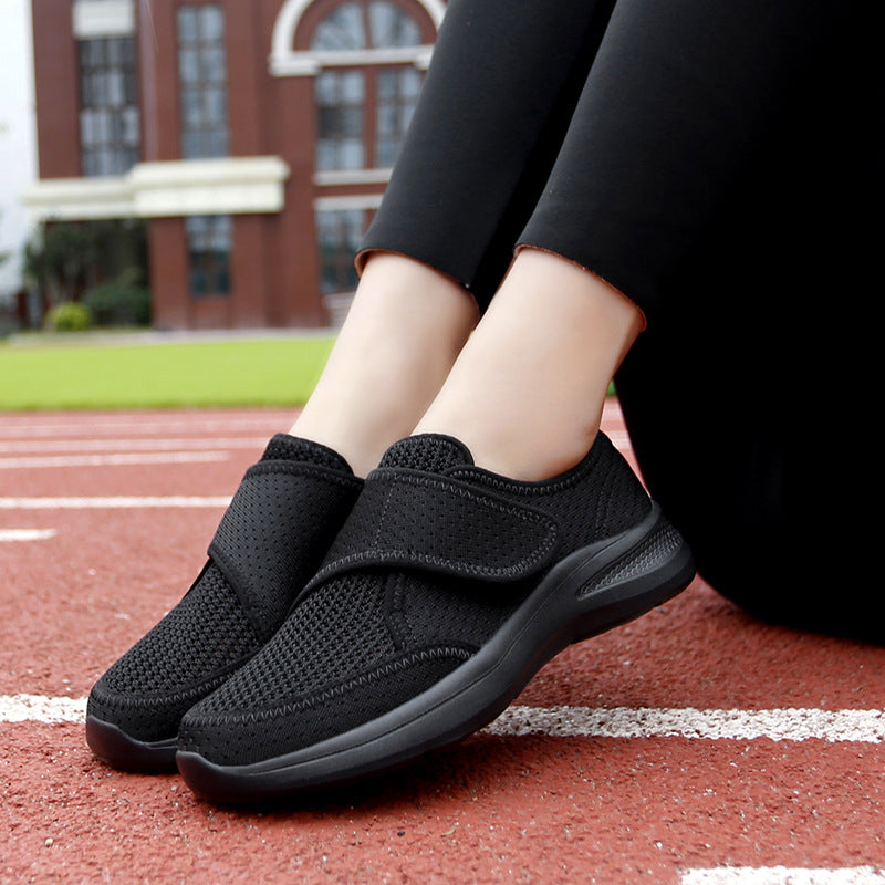 Damen Sneaker Bequem Tragbar Elastisch Klettverschluss