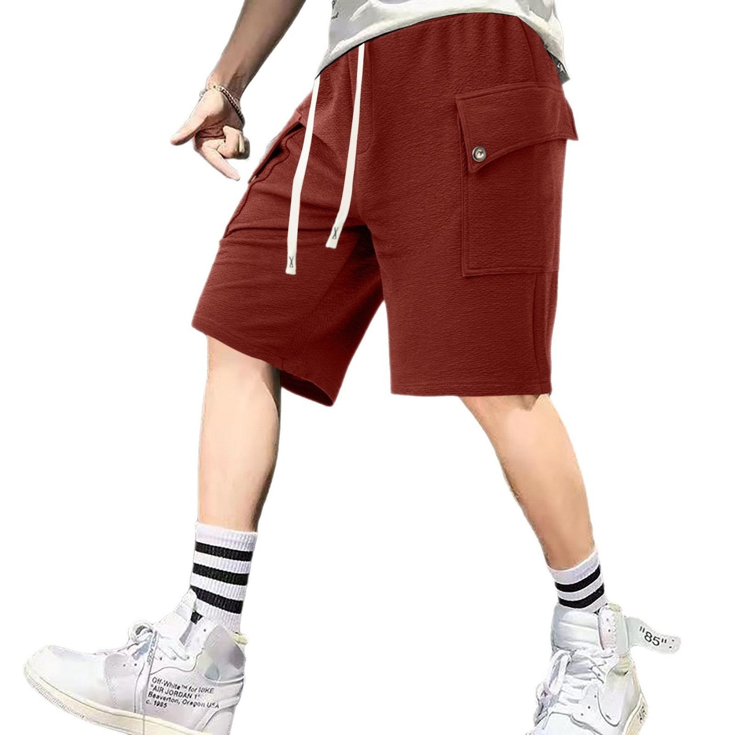 Herren Cargo-Shorts Weit Bequem Mit Vielen Taschen