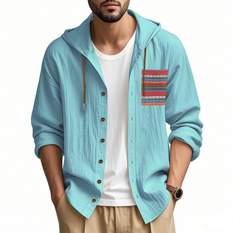 Herren Kapuzenjacke Lässig Gestreift Modern