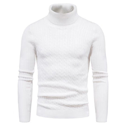 Herren Rollkragenpulli Strukturiert Zopfmuster Modern