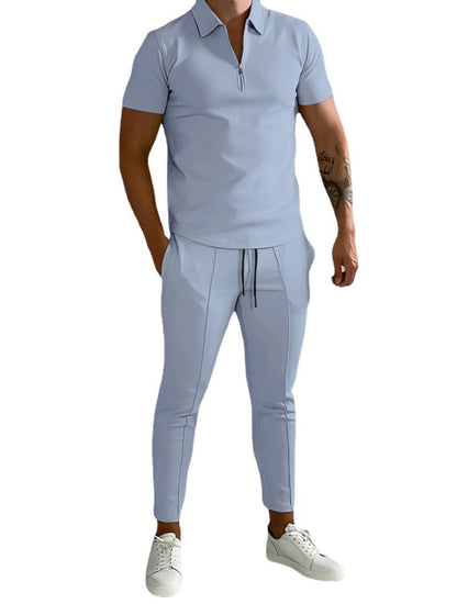 Herren Polo-Shirt Slim Fit Modern Reißverschluss Elegantes Design